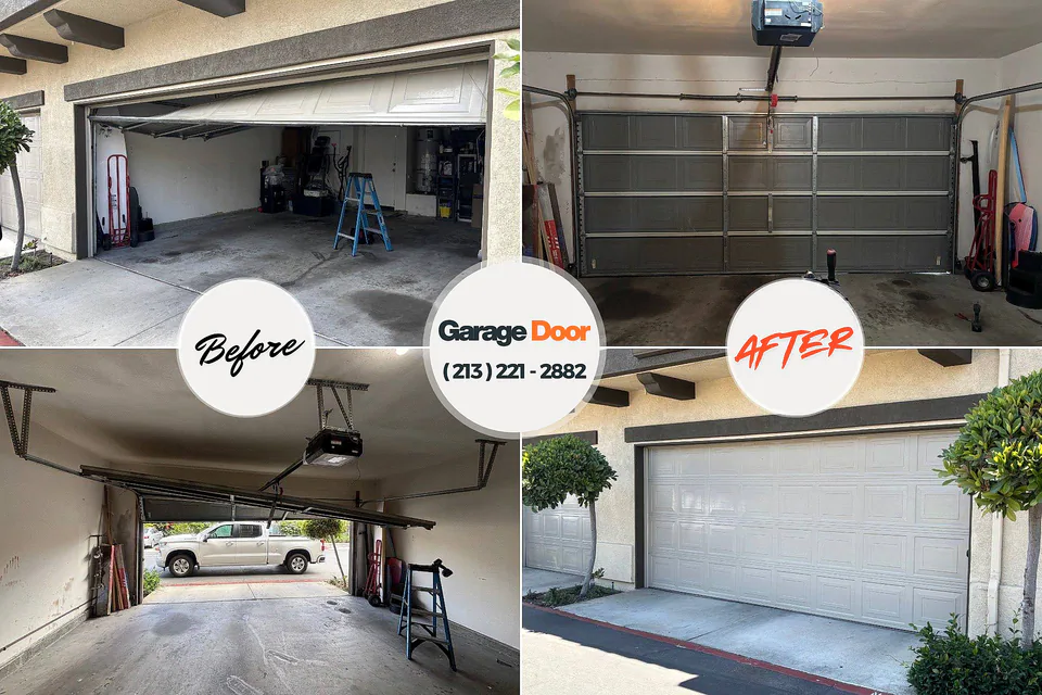 Before and after: garage door repair Munster, IN